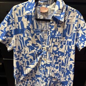 Show me your Mumu Parker blue button down and matching shorts